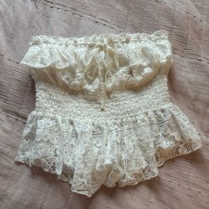 Urban Outfitters Kimichi Blue Lace Top NWT Size M